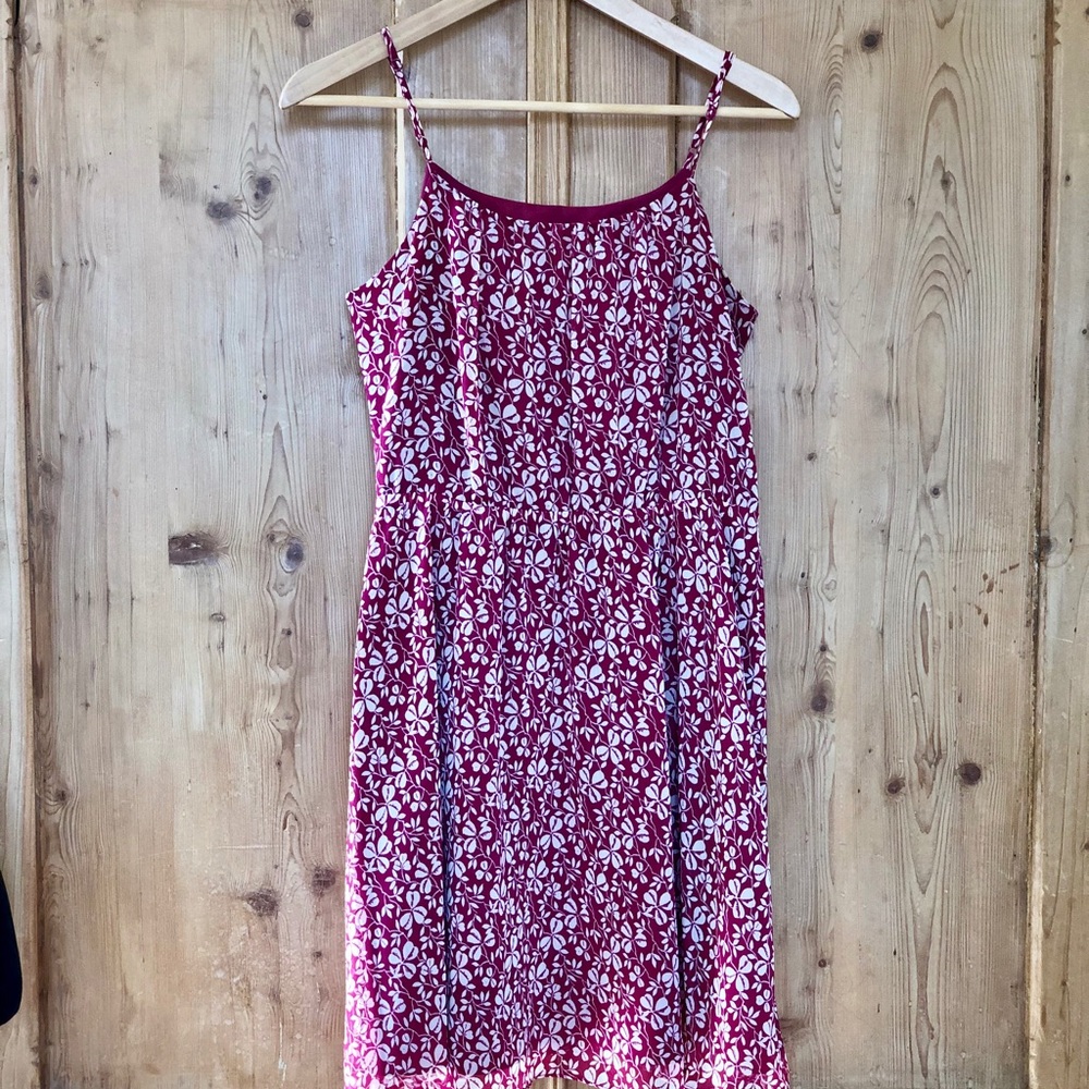 LOFT Raspberry Spring is in Bloom Dress